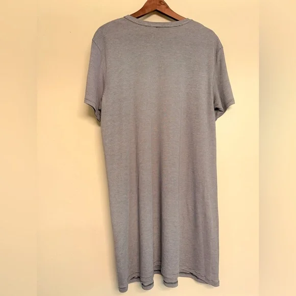 THEORY Striped Cotton Jersey T Shirt Charcoal dress size Large - Picture 6 of 13